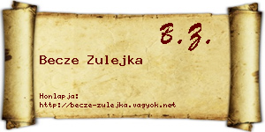 Becze Zulejka névjegykártya
